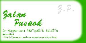 zalan puspok business card
